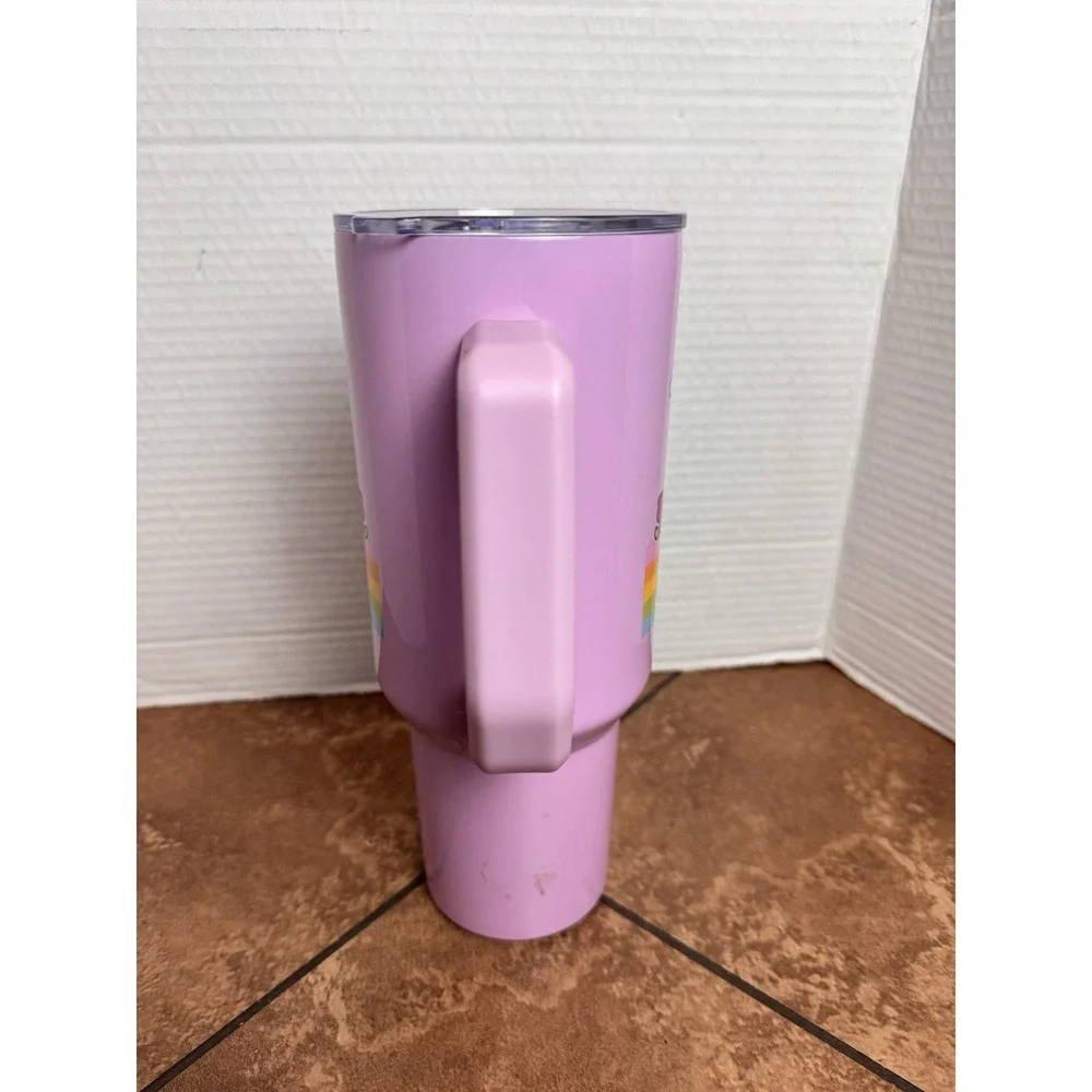 40oz Silver Buffalo Hello Kitty Stainless Steel Tumbler Floral/Rainbow Design